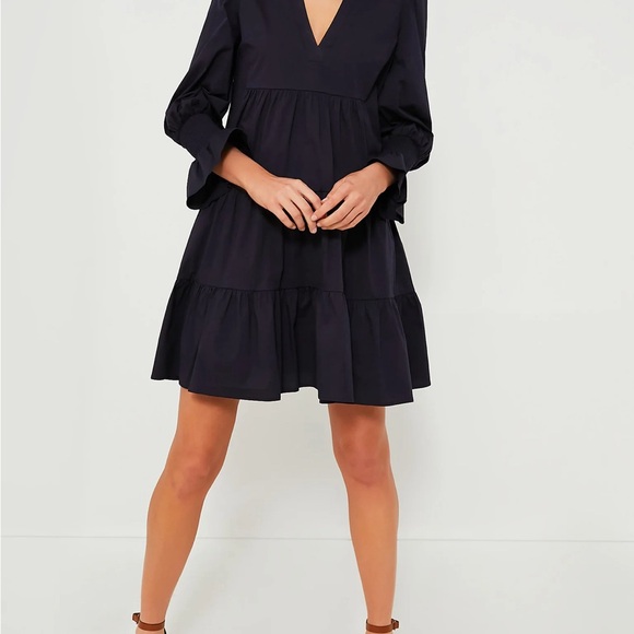 Navy Crepe Kenzo Dress, POMANDER PLACE, Size XS, EXCELLENT CONDITION NWT - Picture 2 of 8